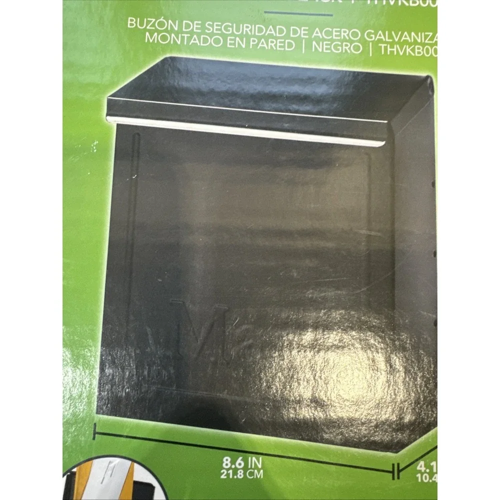 New Gibraltar THVKB001 Black Townhouse Wall Mount Locking Mailbox